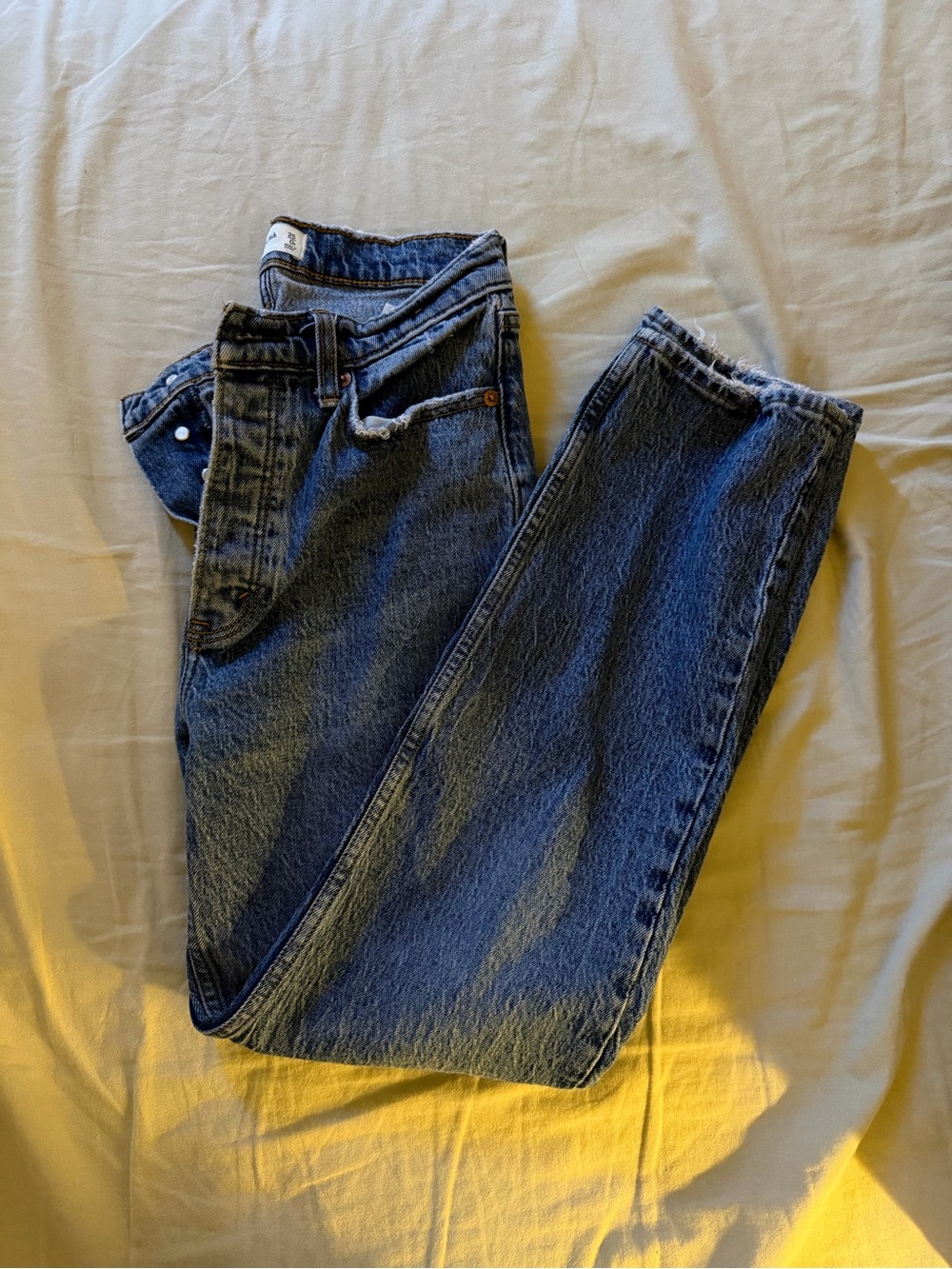 Abercrombie & Fitch Straight-Leg Blue Denim Jeans